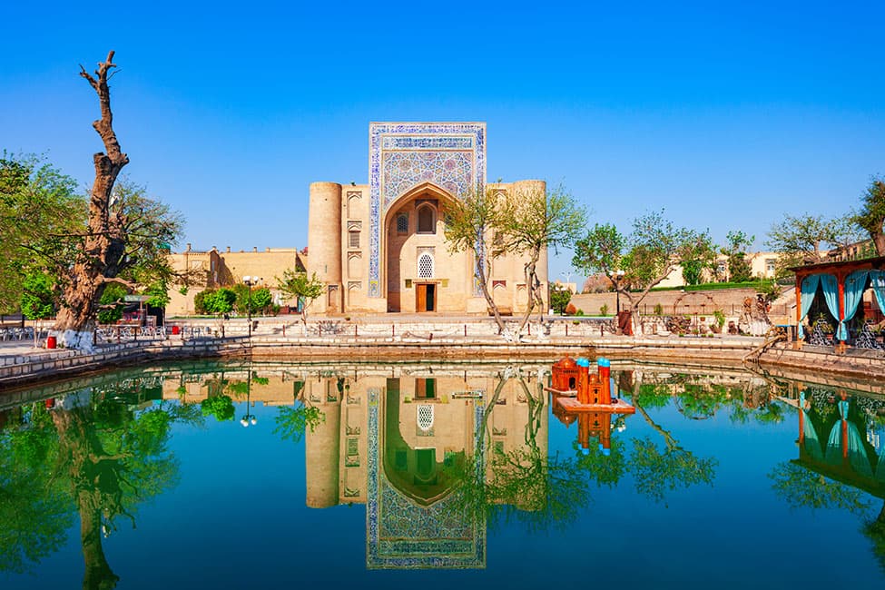 Lyabi-Hauz with the Nadir Divan-Begi khanaka
